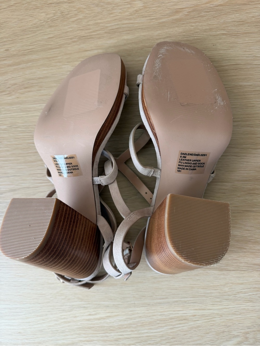 Steve Madden Beige Strappy Block Heel Sandal - Picture 7 of 7